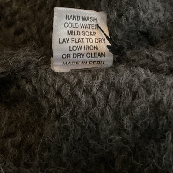 Jarbo Rinnova Charcoal Gray Soft Baby Alpaca Cableknit Tunic Sweater S $548 - Picture 9 of 10